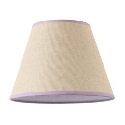 Rackhams Traditional Rattan Tweed Lamp Shade with Lilac Cotton Fabric Trims