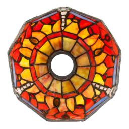Rackhams Vivid Orange and Amber Stained Glass Dragonfly Tiffany Pendant Shade - thumbnail 5