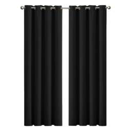 Rackhams 2PC Thermal Blackout Blockout Curtains Eyelet Ring Top Thick Sun Block - 117cm x 137cm - Charcoal - thumbnail 6