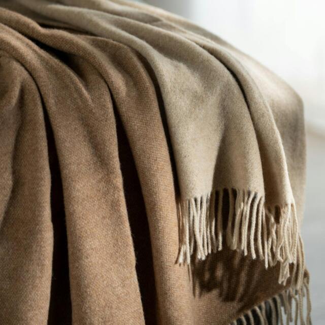 Rackhams Camel-Coloured Wool With Cashmere Throw - image 1