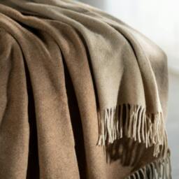 Rackhams Camel-Coloured Wool With Cashmere Throw