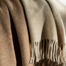 Rackhams Camel-Coloured Wool With Cashmere Throw - thumbnail 2
