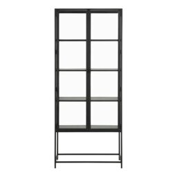Rackhams Seaford Tall Black Metal 2 Door Display Cabinet - 1 - Full Assembly Required - Black - thumbnail 2