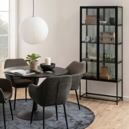 Rackhams Seaford Tall Black Metal 2 Door Display Cabinet - 1 - Full Assembly Required - Black - thumbnail 5