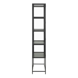 Rackhams Seaford Tall Black Metal 2 Door Display Cabinet - 1 - Full Assembly Required - Black - thumbnail 3