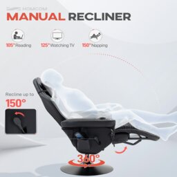 Rackhams Massage Recliner Chair with Remote, PU Leather Recliner Armchair Grey - thumbnail 4