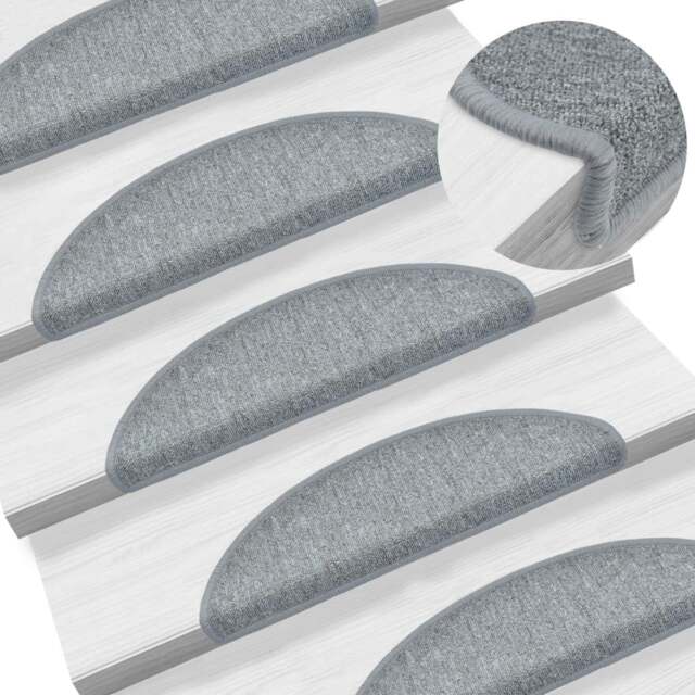 Rackhams Stair Mats 10 pcs 56x17x3 cm Light Grey