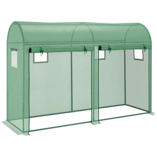 Rackhams Walk-in Greenhouse, Tomato Greenhouse with Double Doors & 4 Windows, Garden Plant Growth Green House with PE Cover, Steel Frame, Green, 3 x 1 x 2 m - image 1