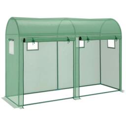 Rackhams Walk-in Greenhouse, Tomato Greenhouse with Double Doors & 4 Windows, Garden Plant Growth Green House with PE Cover, Steel Frame, Green, 3 x 1 x 2 m - thumbnail 1