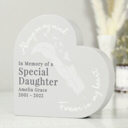 Rackhams Personalised Feather Free Standing Heart Ornament - thumbnail 4