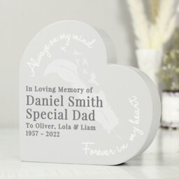 Rackhams Personalised Feather Free Standing Heart Ornament - thumbnail 2