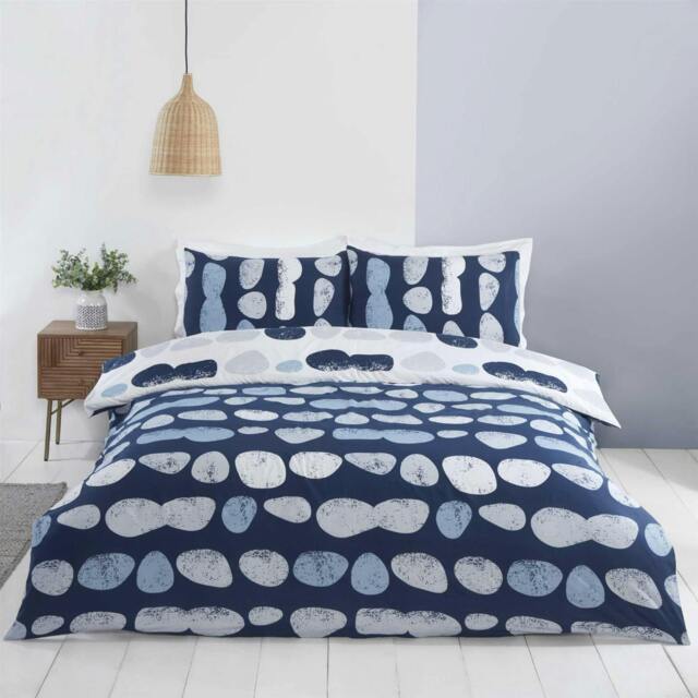 Rackhams Truro Pebbles Duvet Cover Set - Blue - Double - image 1