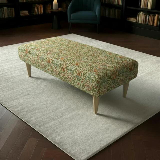 Rackhams Classic British Style Stitched Lid Ottoman – Multi-Functional Footstool & Coffee Table - 40 x 40 Inches (102 x 102cm) - image 1