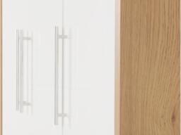 Rackhams Seville 3 Door 2 Drawer Triple Wardrobe - White High Gloss and Light Oak - thumbnail 6