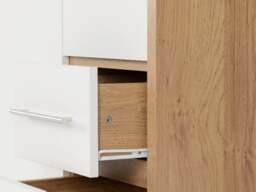 Rackhams Seville 3 Door 2 Drawer Triple Wardrobe - White High Gloss and Light Oak - thumbnail 5