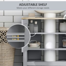 Rackhams Bathroom Under Sink Cabinet with Adjustable Shelf, White, Grey - Grey - thumbnail 5
