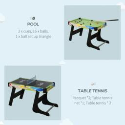 Rackhams Folding Multi Gaming Table 4 in 1 Hockey, Football Table, Table Tennis, Billiards For Play Fun - thumbnail 5