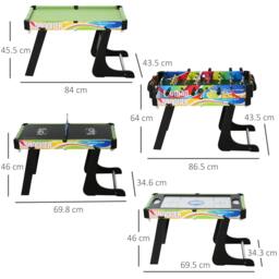 Rackhams Folding Multi Gaming Table 4 in 1 Hockey, Football Table, Table Tennis, Billiards For Play Fun - thumbnail 3