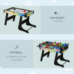 Rackhams Folding Multi Gaming Table 4 in 1 Hockey, Football Table, Table Tennis, Billiards For Play Fun - thumbnail 6
