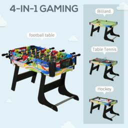 Rackhams Folding Multi Gaming Table 4 in 1 Hockey, Football Table, Table Tennis, Billiards For Play Fun - thumbnail 4