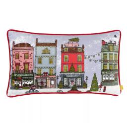 Rackhams Christmas Spirit Piped Velvet Cushion Cover - Multicoloured - 50cm x 30cm - Multicoloured - 100% Polyester