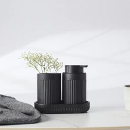 "Rackhams Freestanding Black Soap Dish 17.8 x 9.5cm (7"" x 3.7"") Wave Style Polyresin Soap Tray for Bath Sink Shower Bathroom" - thumbnail 2