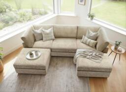 Rackhams Rayna U-Shaped Sofa - Stone - thumbnail 6