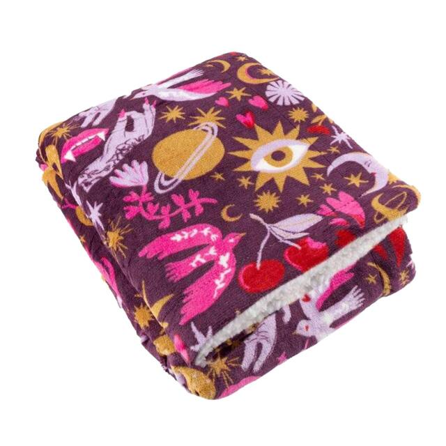 Rackhams Sherpa Fleece Throw - Pink - 130cm x 180cm - Pink - 100% Polyester - image 1