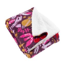 Rackhams Sherpa Fleece Throw - Pink - 130cm x 180cm - Pink - 100% Polyester - thumbnail 2