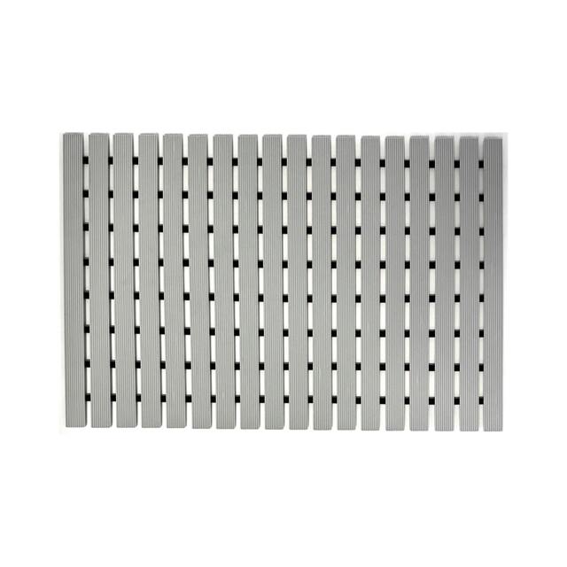 Rackhams Non-Slip PVC Duckboard Shower Mat - Vertical Slats - 43cm x 64cm - Grey - image 1