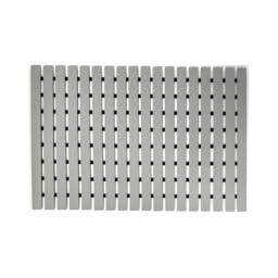 Rackhams Non-Slip PVC Duckboard Shower Mat - Vertical Slats - 43cm x 64cm - Grey
