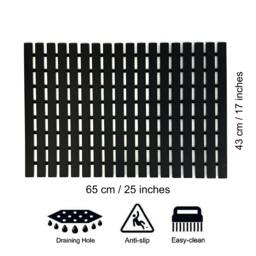 Rackhams Non-Slip PVC Duckboard Shower Mat - Vertical Slats - 43cm x 64cm - Grey - thumbnail 6