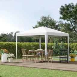 Rackhams Garden Gazebo Marquee Party Tent Wedding Canopy Patio White 2.7 x 2.7m