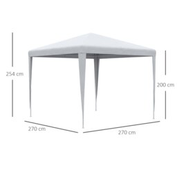 Rackhams Garden Gazebo Marquee Party Tent Wedding Canopy Patio White 2.7 x 2.7m - thumbnail 5