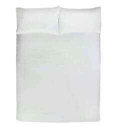 Rackhams Polycotton Pintuck Duvet Cover With Pillowcases - White - Super King (220cm x 260cm) - thumbnail 3