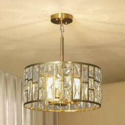 Rackhams Modern Flush Mount Ceiling Light, Crystal Chandelier for Living Room - Silver - thumbnail 3