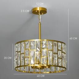 Rackhams Modern Flush Mount Ceiling Light, Crystal Chandelier for Living Room - Silver - thumbnail 6