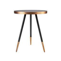 Rackhams Round Corner Table in Porcelain Marble and Black Steel 2069 - thumbnail 2