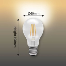 Rackhams E27 LED Filament GLS 7W Energy Saving Light Bulbs - Pack of 3 - thumbnail 4