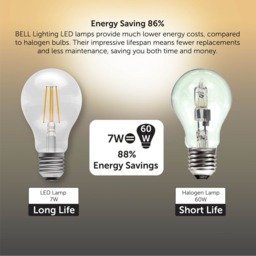 Rackhams E27 LED Filament GLS 7W Energy Saving Light Bulbs - Pack of 3 - thumbnail 5