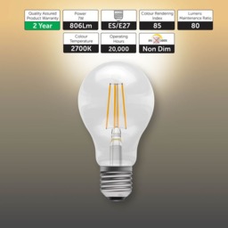Rackhams E27 LED Filament GLS 7W Energy Saving Light Bulbs - Pack of 3 - thumbnail 2