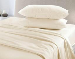 Rackhams Plain Dye Flannelette Cream Duvet Cover Set - Single - thumbnail 2