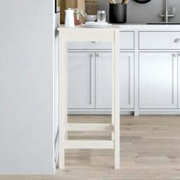 Rackhams Bar Table White 50x50x110 cm Solid Wood Pine - White - Solid pinewood
