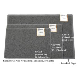 Rackhams Plain Medium Doormat in Grey - Grey - Vinyl - 1 - thumbnail 2