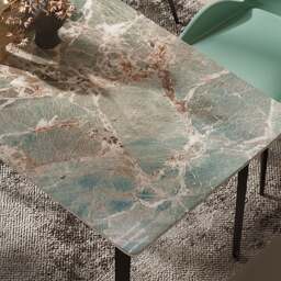 Rackhams Gareth Dining Table, Marble & Carbon Steel - 160 x 90cm - thumbnail 3