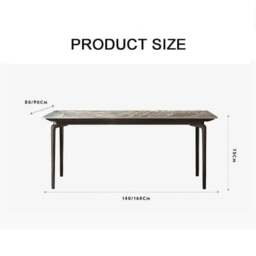Rackhams Gareth Dining Table, Marble & Carbon Steel - 160 x 90cm - thumbnail 6