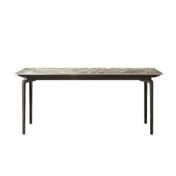 Rackhams Gareth Dining Table, Marble & Carbon Steel - 160 x 90cm - thumbnail 2