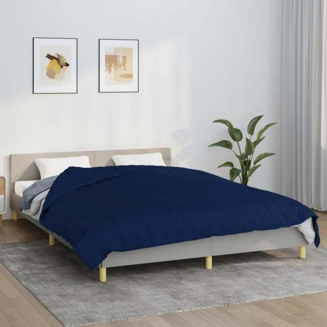 Rackhams Weighted Blanket Blue 220x240 cm King 15 kg Fabric
