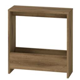 Rackhams Slim Side Table Storage Small Space Sofa End Table Bedside Living Room - Dark Oak - thumbnail 1