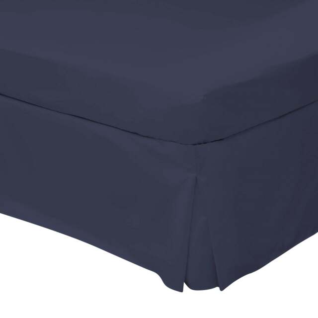 Rackhams Easycare Percale Platform Valance - Navy - Single - Navy - 50% Cotton/50% Polyester - image 1